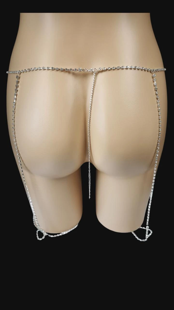 Joyero de muslo con strass plateado en estuche / Nuevo Talla única – photo 5